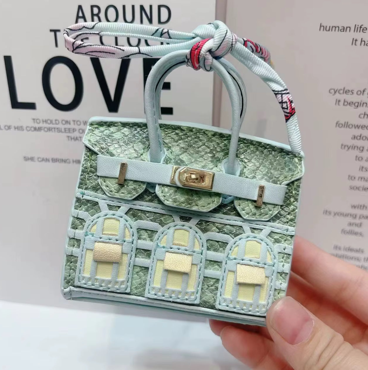 Birkin Snakeskin Farbourgh Inspired Mini Handbag