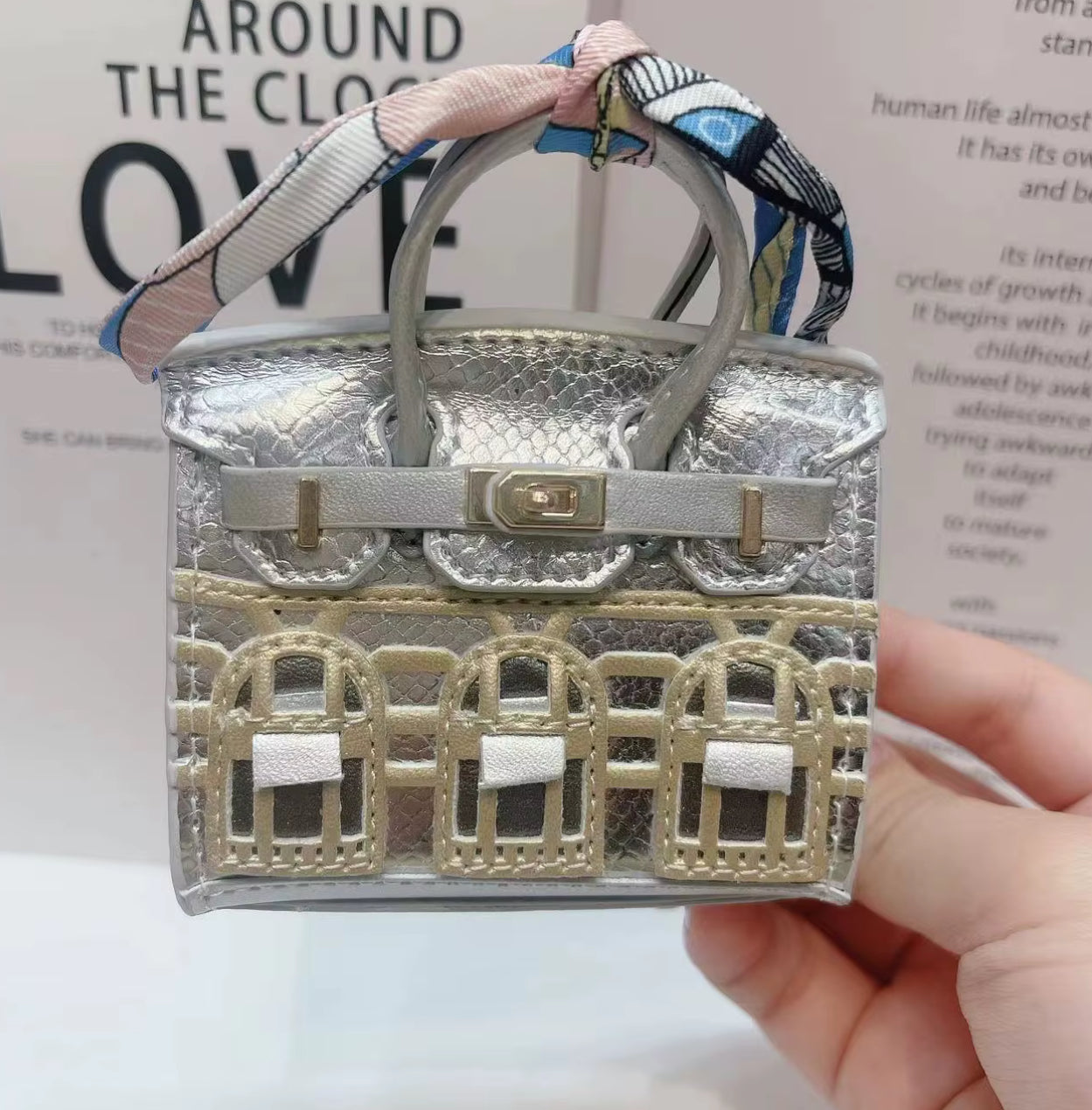 Birkin Snakeskin Farbourgh Inspired Mini Handbag