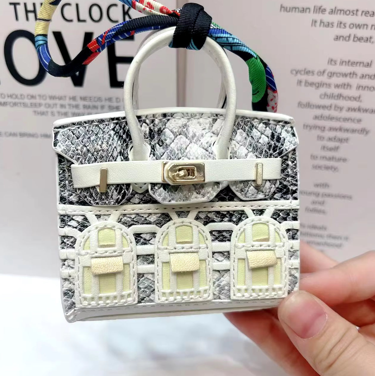 Birkin Snakeskin Farbourgh Inspired Mini Handbag